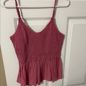 NWT. BIBI Pink Smocked Women's Top